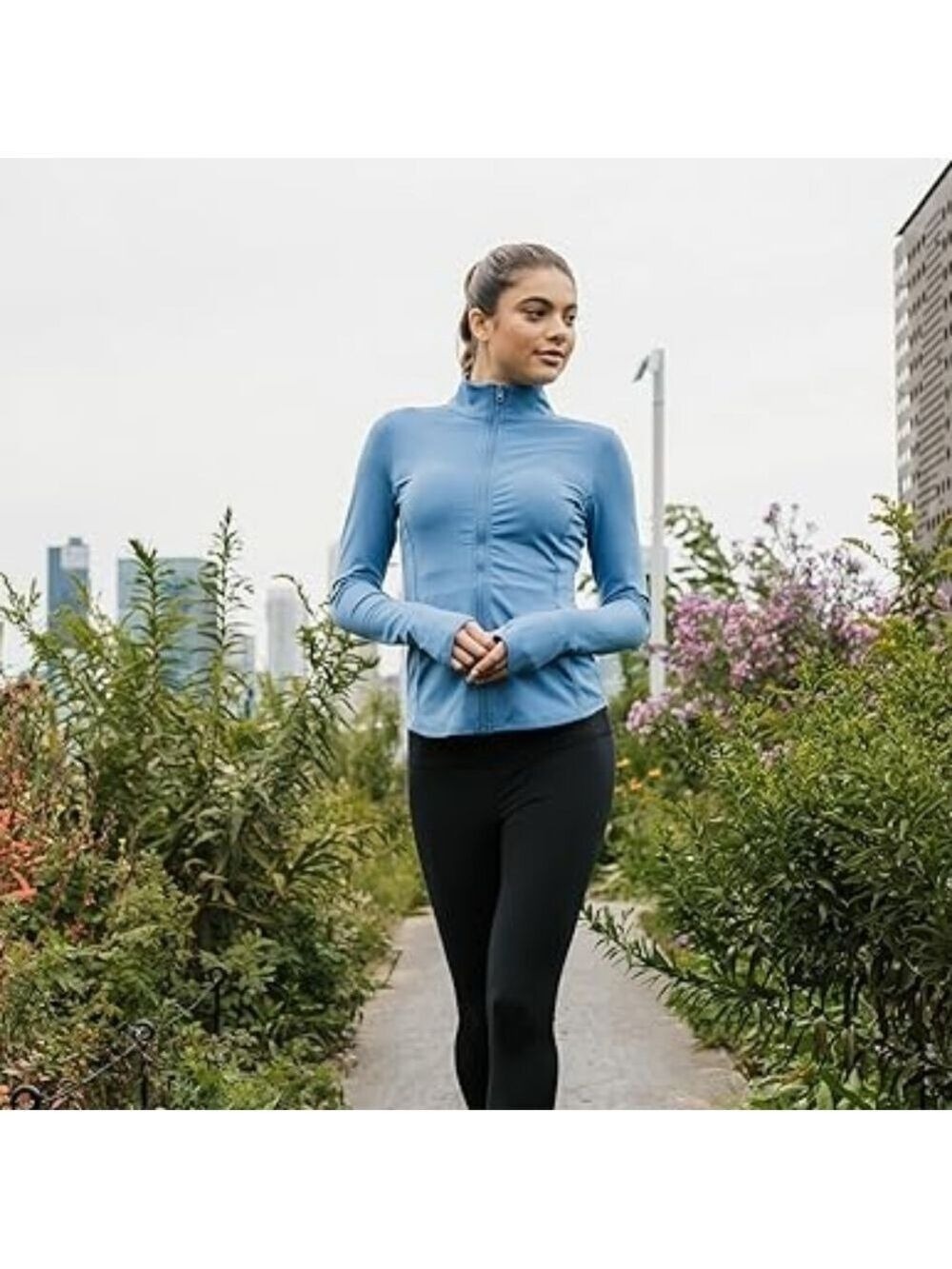 Women's Blue Zip-Up Lux Light Jacket